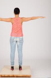 Whole Body Woman T poses Casual Slim Studio photo references